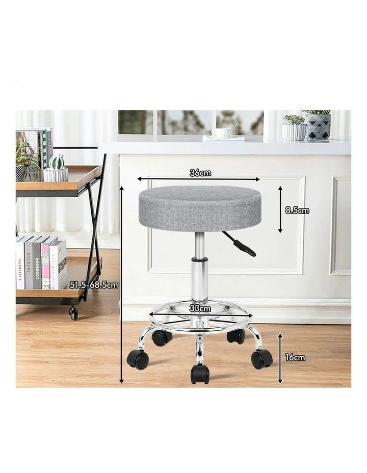 Salon Stool Set Of 2 in Light Grey image 6