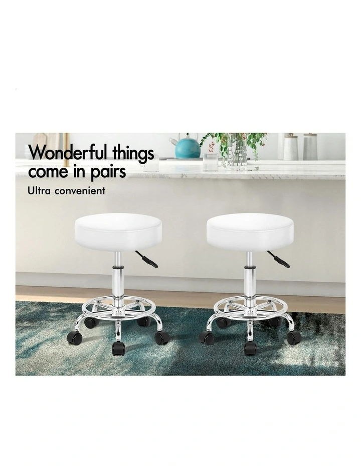 Salon Stool in White image 3