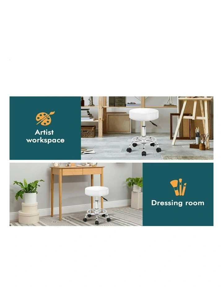 Salon Stool in White image 6