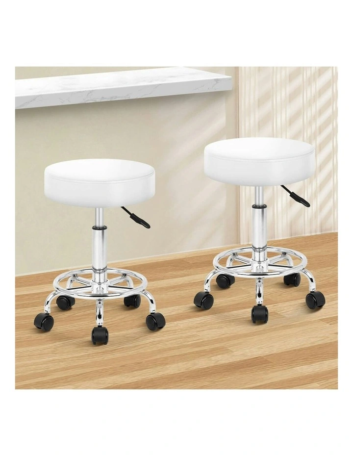 Salon Stool Set Of 2 in White image 2