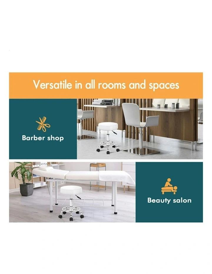 Salon Stool Set Of 2 in White image 4