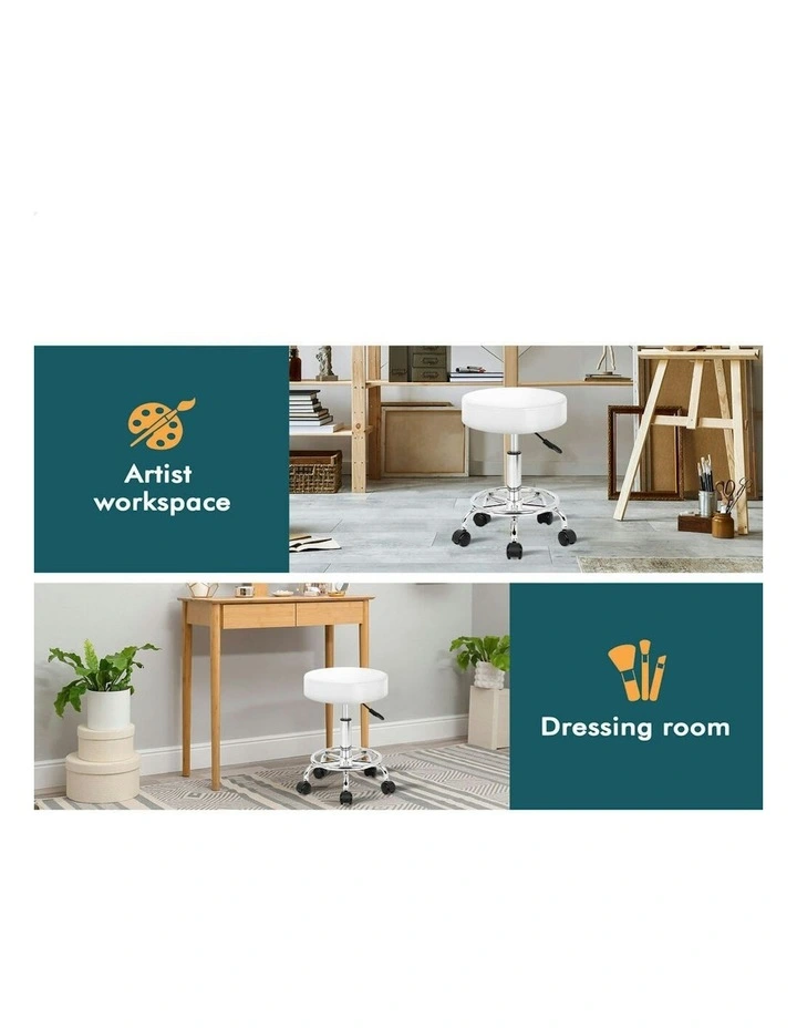 Salon Stool Set Of 2 in White image 5