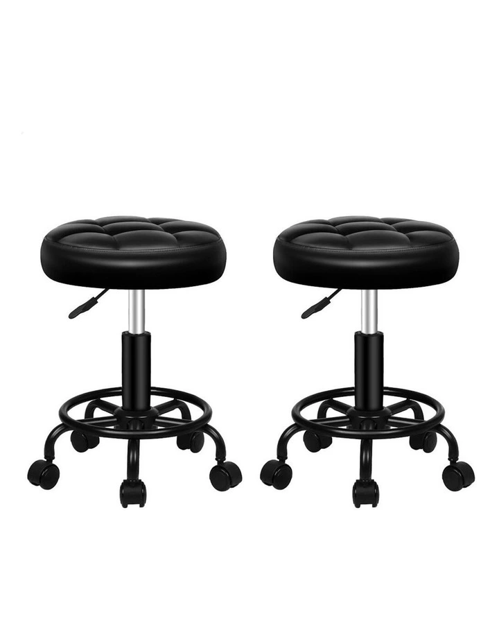 Salon Stool Set Of 2 in All Black image 1