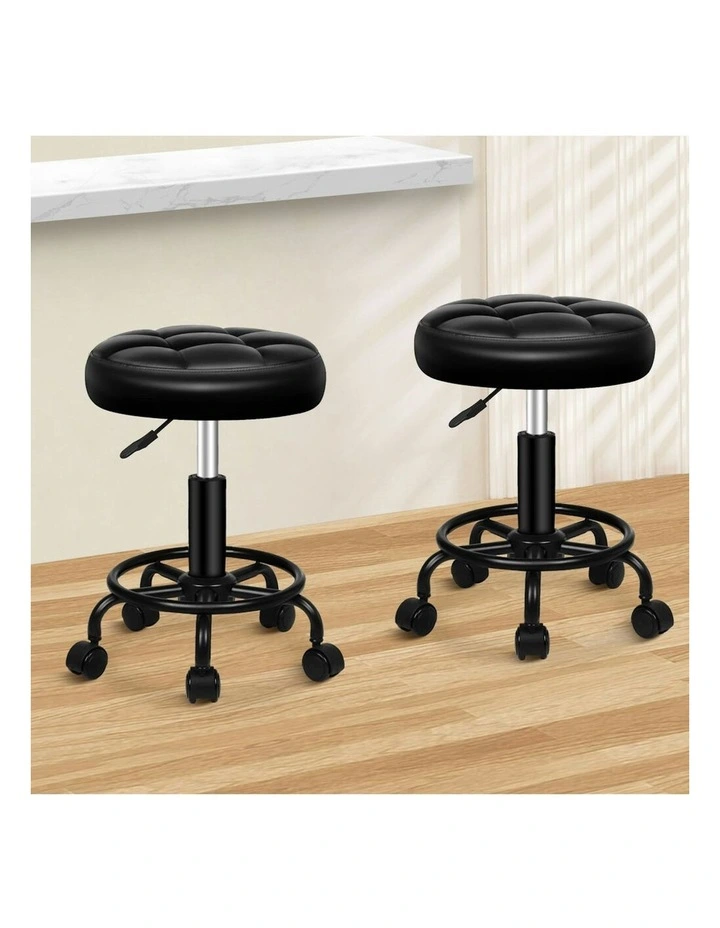 Salon Stool Set Of 2 in All Black image 2