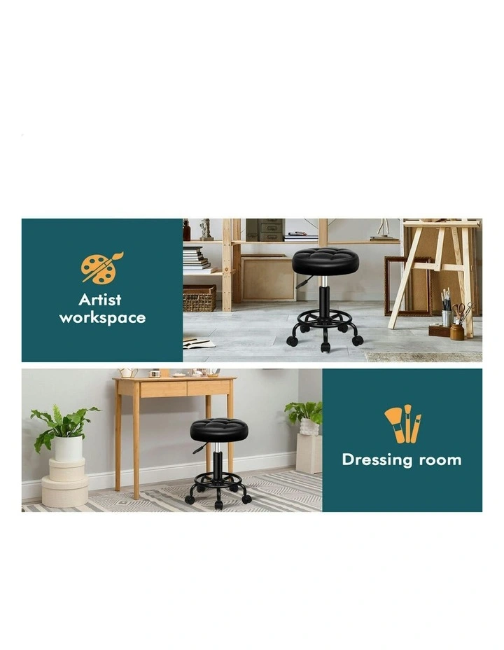 Salon Stool Set Of 2 in All Black image 5