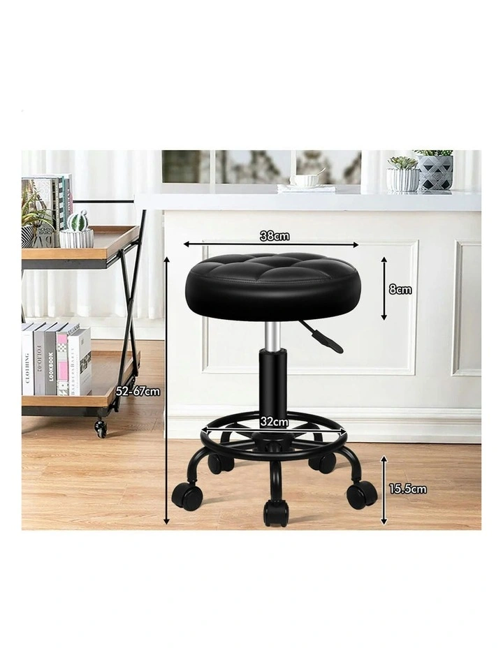 Salon Stool Set Of 2 in All Black image 6