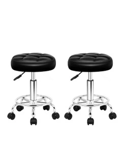 Round Swivel Barber Hair Dress Chair Gas Lift Salon Stool 2x Black