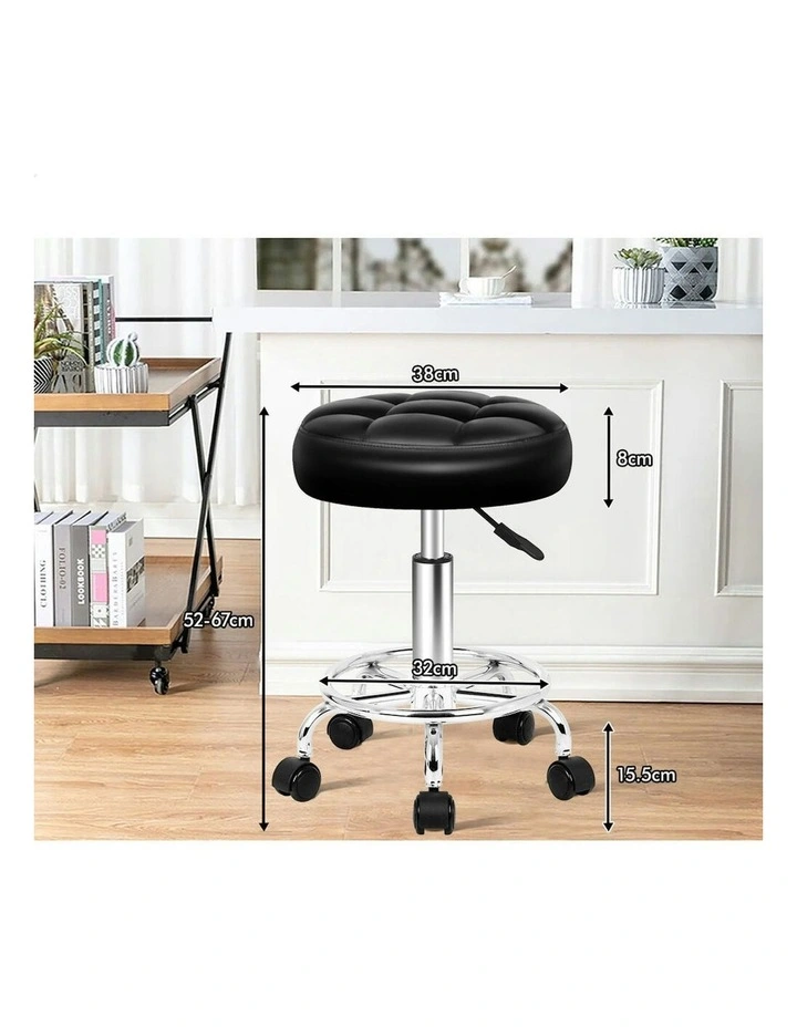 Round Swivel Barber Hair Dress Chair Gas Lift Salon Stool 2x Black image 6
