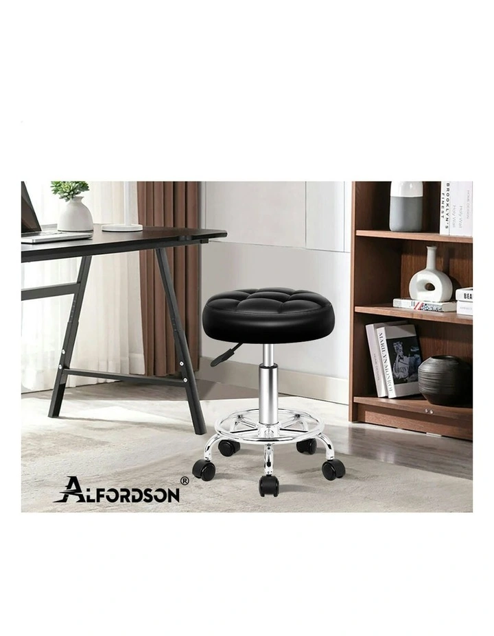 Round Swivel Barber Hair Dress Chair Gas Lift Salon Stool 2x Black image 7