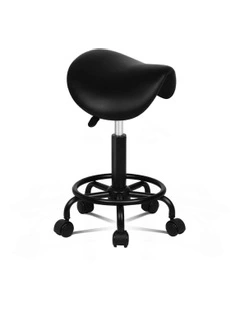 Saddle Swivel Barber Hair Dress Chair Sierra Salon Stool in All Black