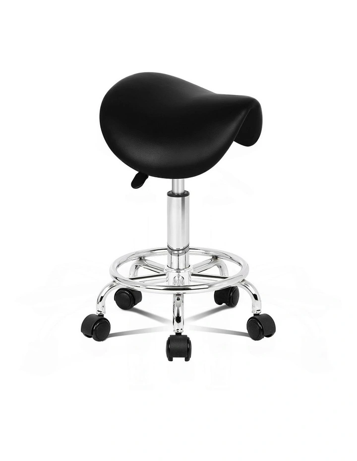 Saddle Swivel Barber Hair Dress Chair Sierra Salon Stool in Black image 1