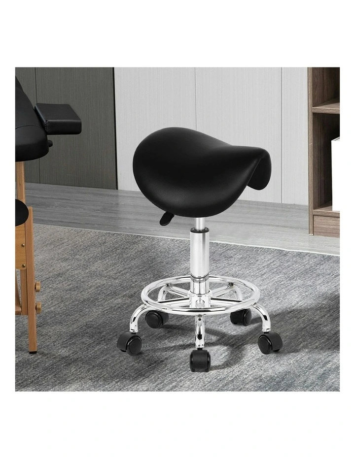 Saddle Swivel Barber Hair Dress Chair Sierra Salon Stool in Black image 2