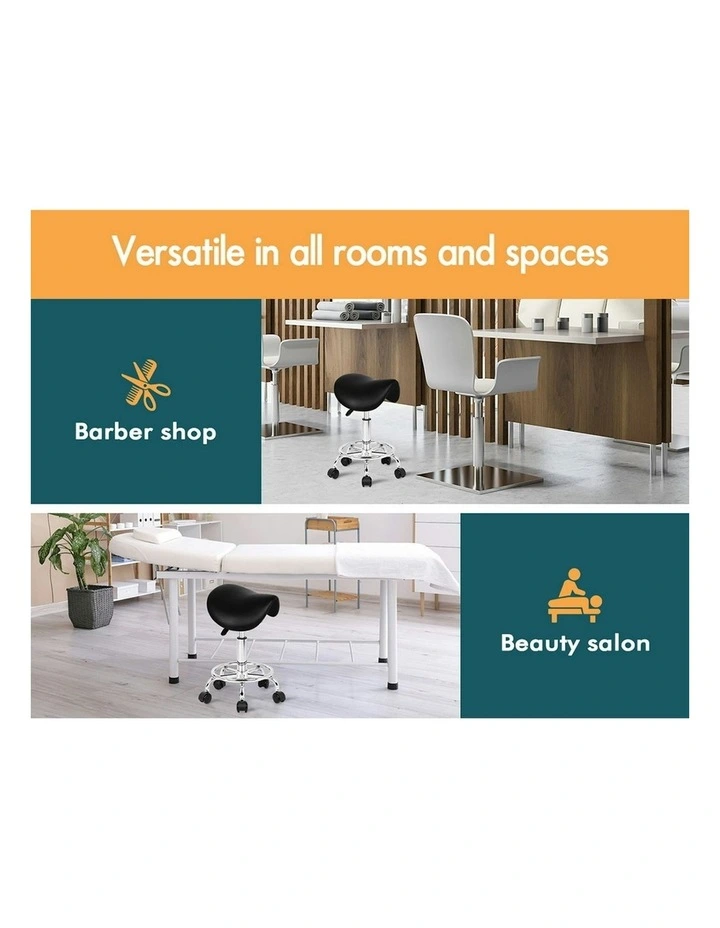 Saddle Swivel Barber Hair Dress Chair Sierra Salon Stool in Black image 4