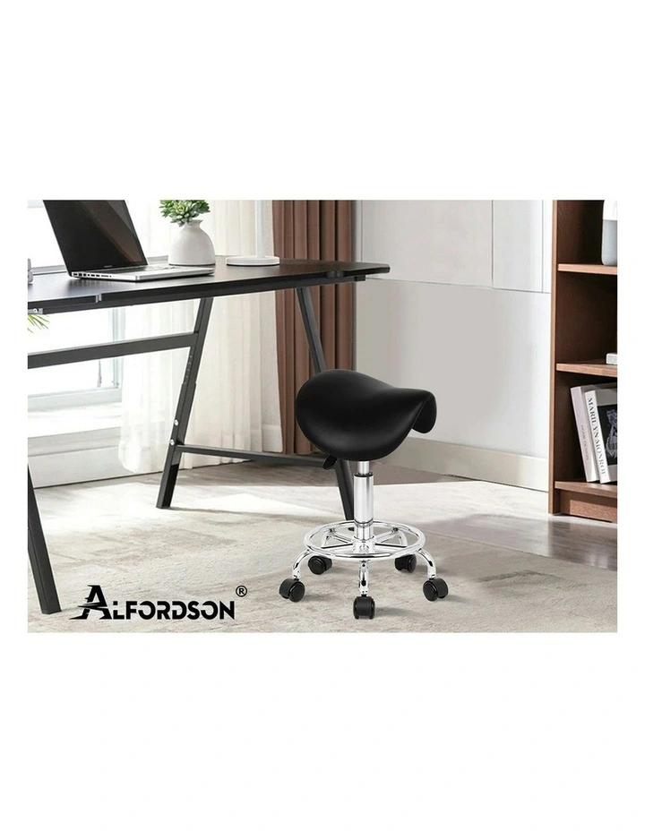 Saddle Swivel Barber Hair Dress Chair Sierra Salon Stool in Black image 6