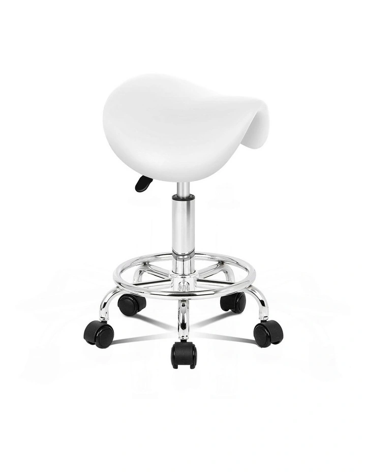 Saddle Swivel Barber Hair Dress Chair Sierra Salon Stool in White image 1