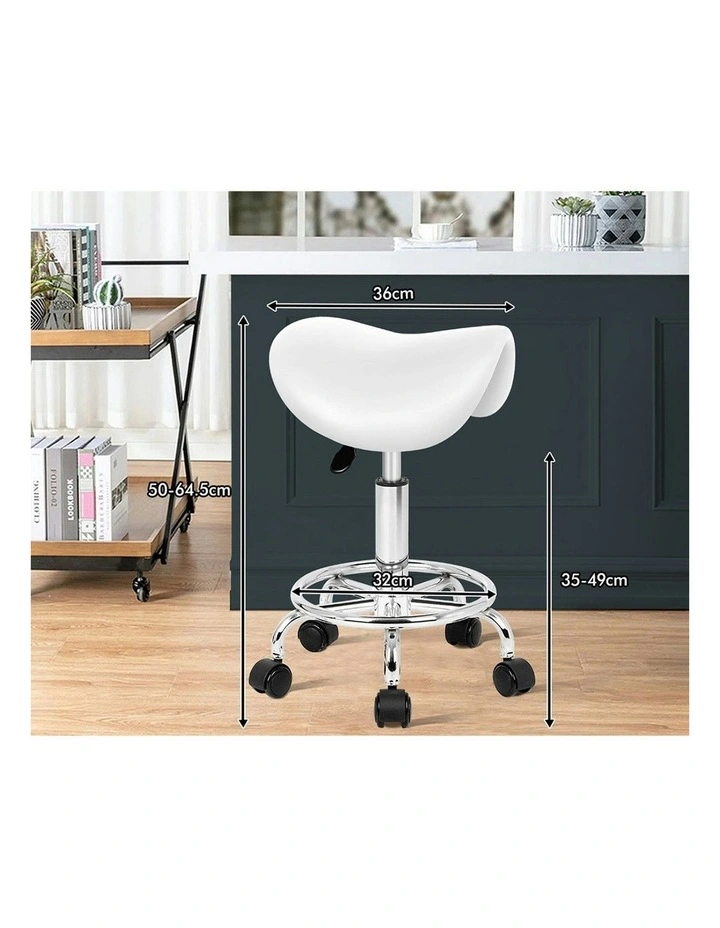 Saddle Swivel Barber Hair Dress Chair Sierra Salon Stool in White image 6