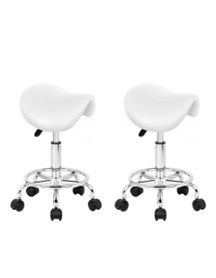 Saddle Swivel Barber Hair Dress Chair Sierra Salon Stool 2x in White
