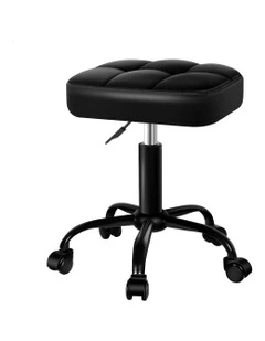 Tufan Square Swivel Barber Hair Dress Chair Gas Lift Salon Stool in All Black