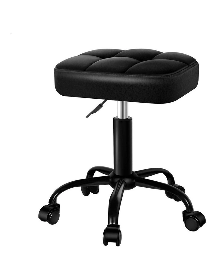 Tufan Square Swivel Barber Hair Dress Chair Gas Lift Salon Stool in All Black image 1