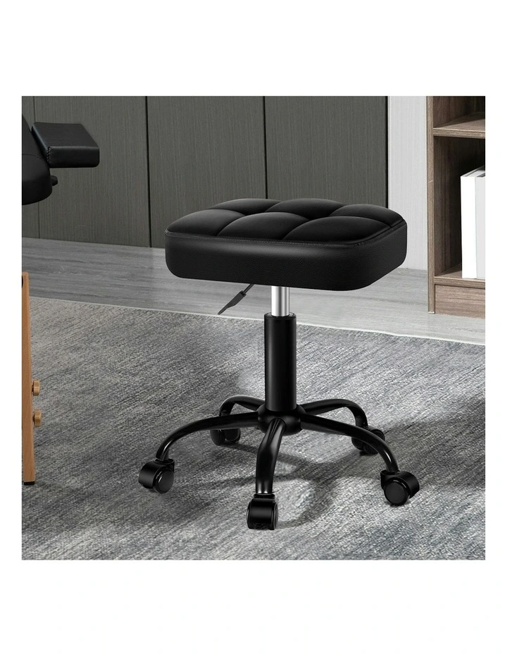Tufan Square Swivel Barber Hair Dress Chair Gas Lift Salon Stool in All Black image 2