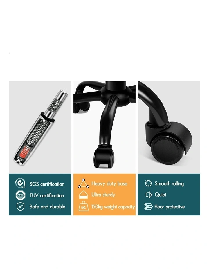 Tufan Square Swivel Barber Hair Dress Chair Gas Lift Salon Stool in All Black image 4