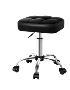 Square Swivel Barber Hair Dress Chair Gas Lift Salon Stool in Black