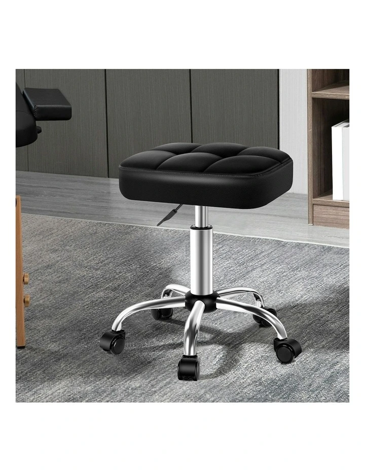 Square Swivel Barber Hair Dress Chair Gas Lift Salon Stool in Black image 2