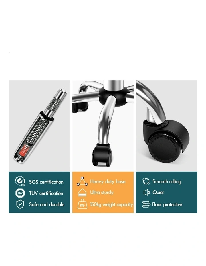 Square Swivel Barber Hair Dress Chair Gas Lift Salon Stool in Black image 7