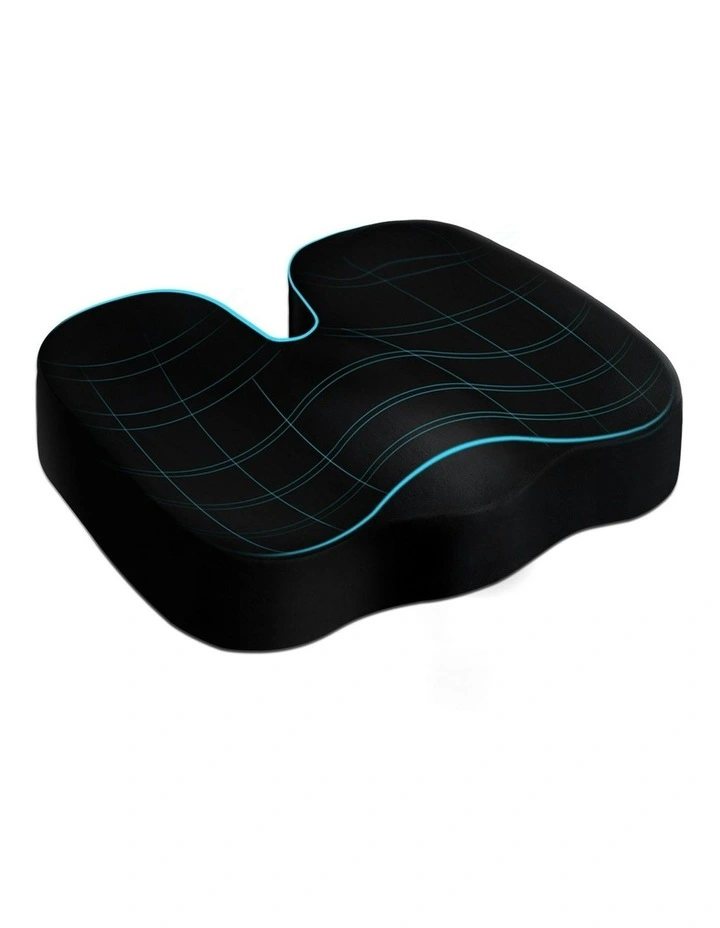 Memory Foam Seat Cushion Pillow with Plush Cover in Black image 1