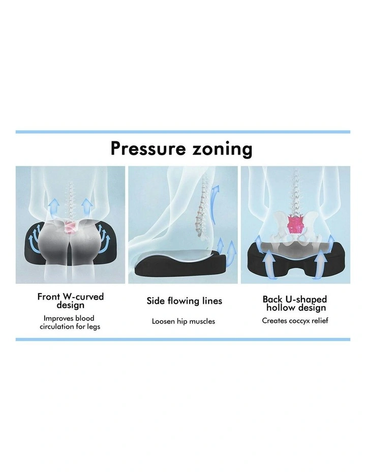 Memory Foam Seat Cushion Pillow with Plush Cover in Black image 7