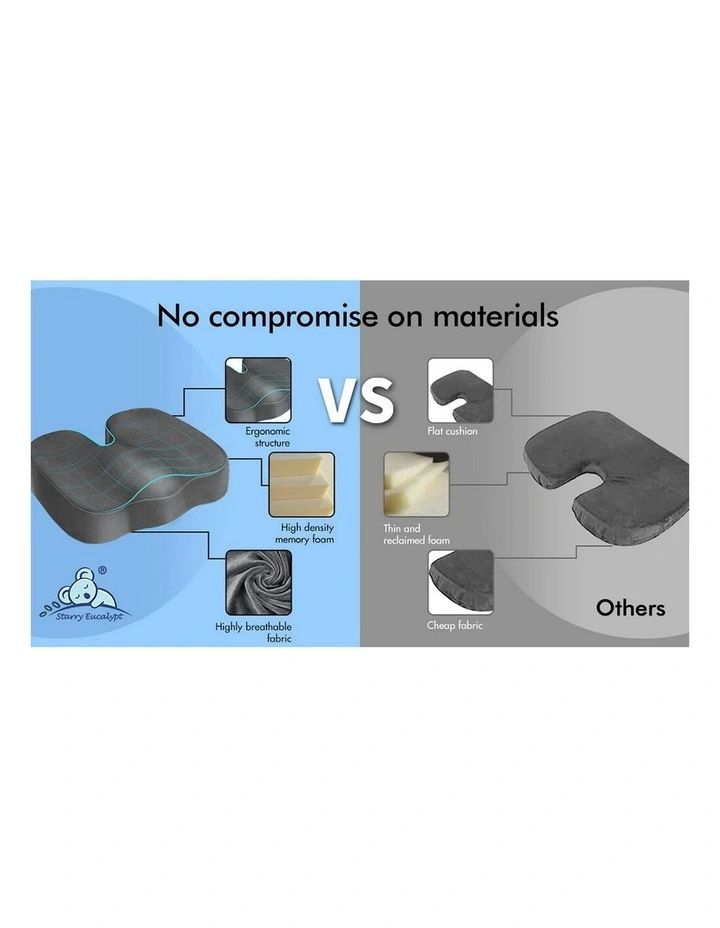 Seat Cushion Memory Foam Pillow Pad in Grey image 5