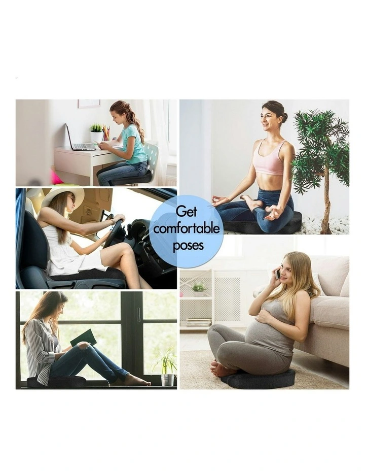 Memory Foam Seat Cushion Pillow Pad in Black image 4