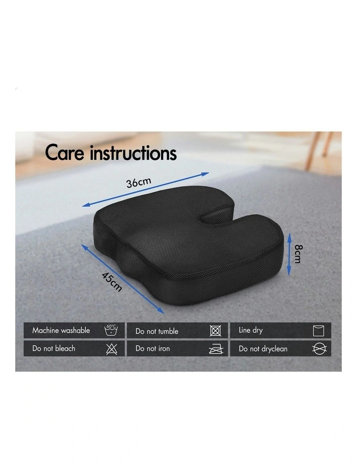 Memory Foam Seat Cushion Pillow Pad in Black image 7