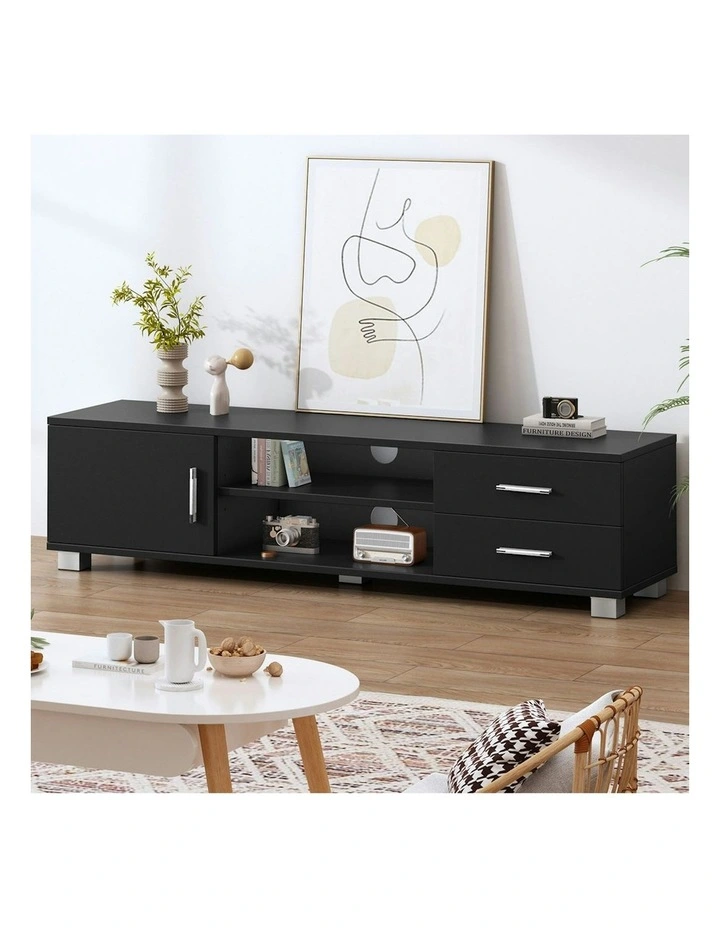 Entertainment Unit Cabinet 120cm in Black image 2