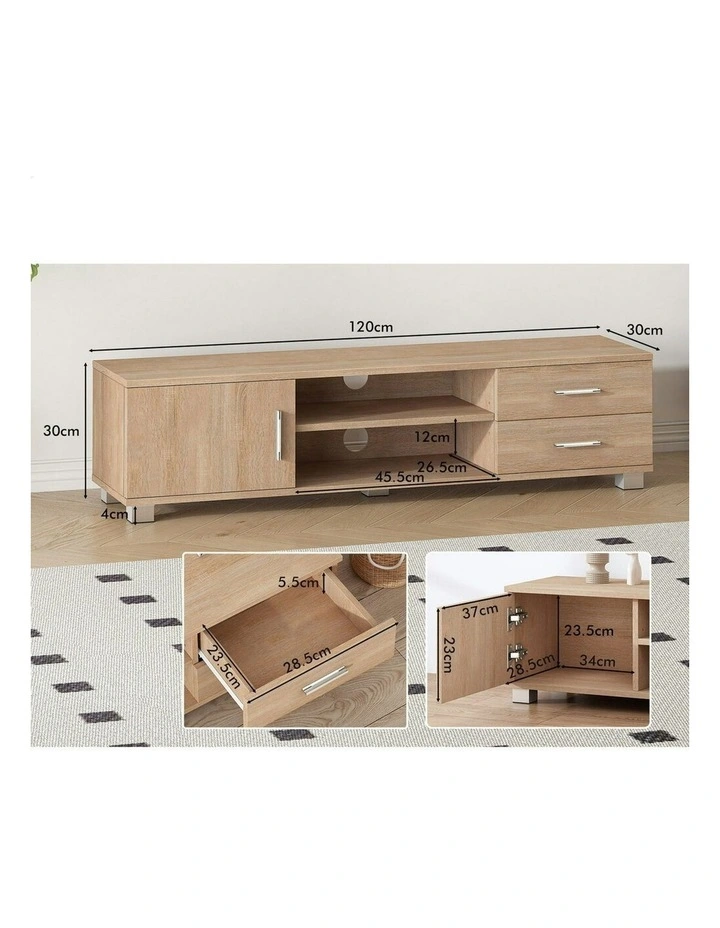 Entertainment Unit Cabinet 120cm in Oak image 4