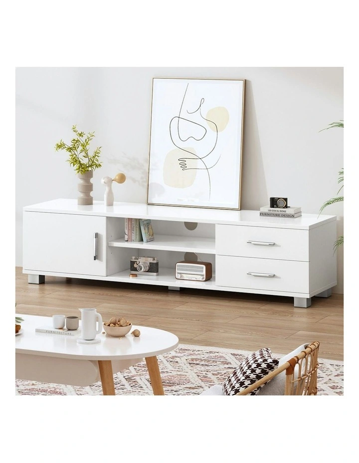 Entertainment Unit Cabinet 120cm in White image 2