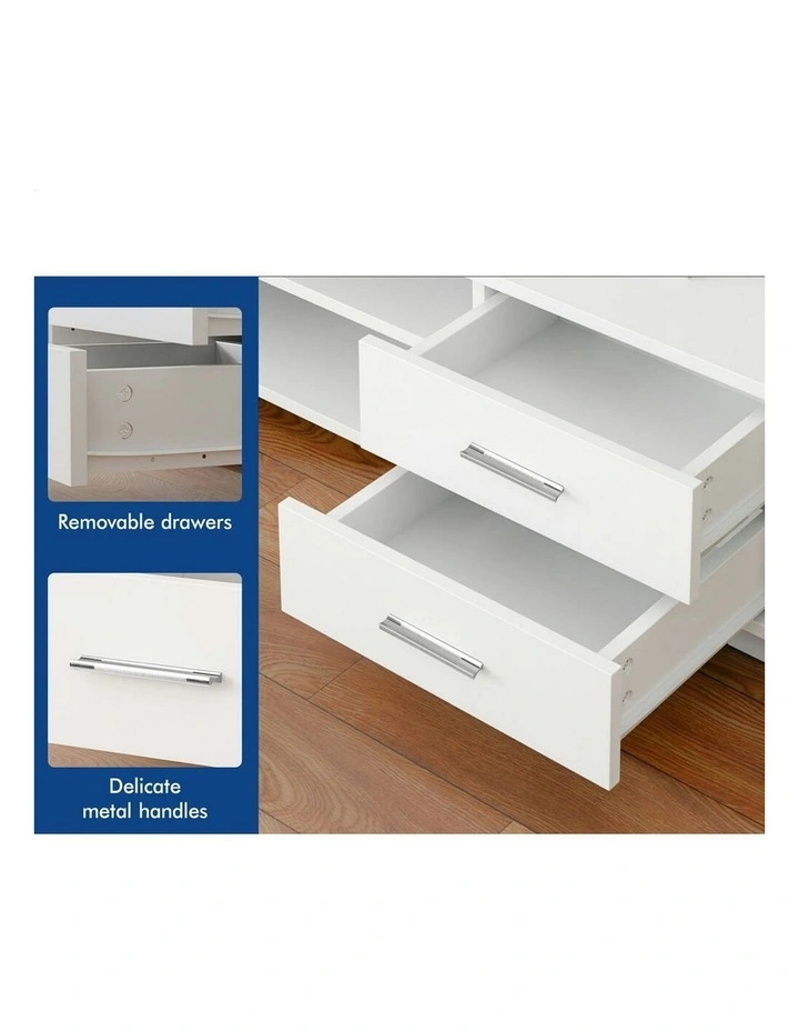 Entertainment Unit Cabinet 120cm in White image 3