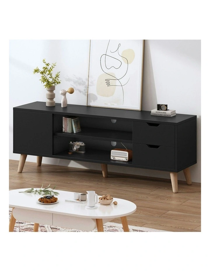 Entertainment Unit Cabinet 120cm in Black image 2
