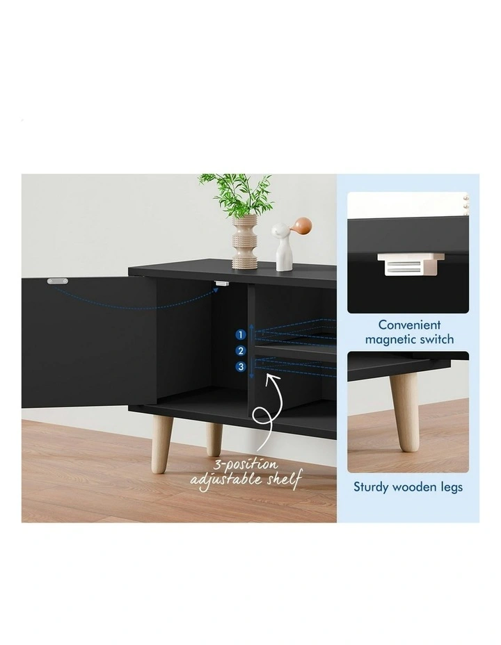Entertainment Unit Cabinet 120cm in Black image 5