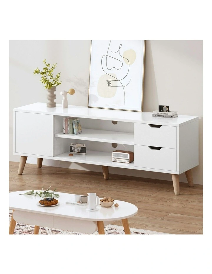 Entertainment Unit Cabinet 120cm in White image 2