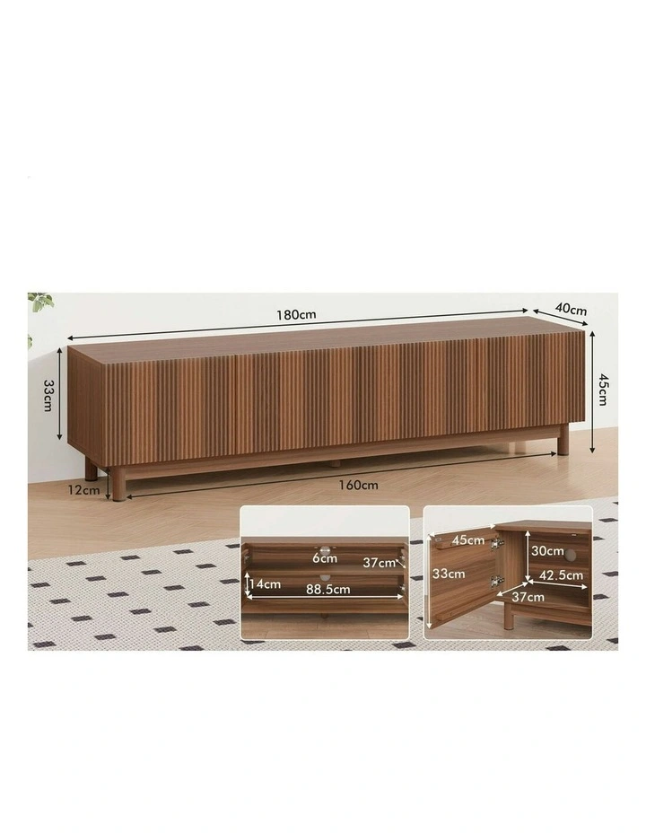 Cabinet Entertainment Unit Stand 180cm in Walnut image 5