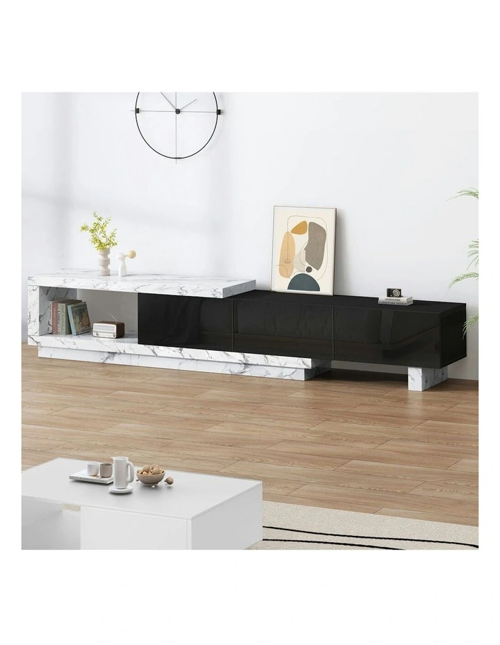 Extendable Entertainment Unit 190-280cm in Marble image 2