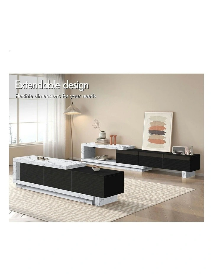 Extendable Entertainment Unit 190-280cm in Marble image 3