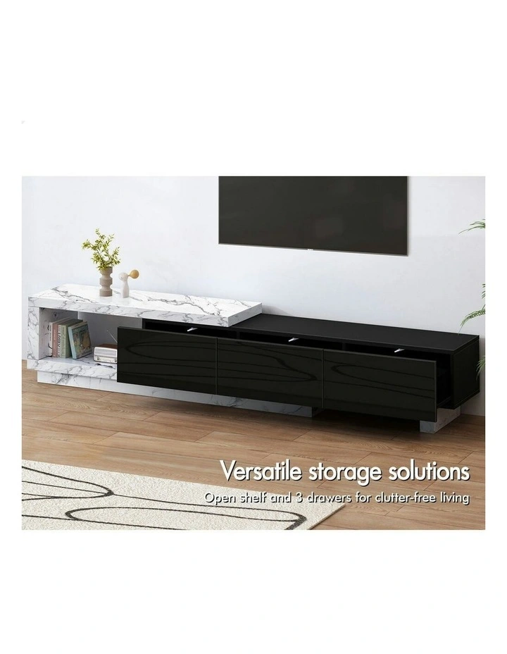 Extendable Entertainment Unit 190-280cm in Marble image 6