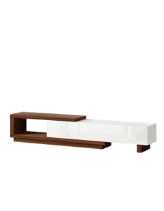 Extendable Entertainment Unit 190-280cm in Walnut/White