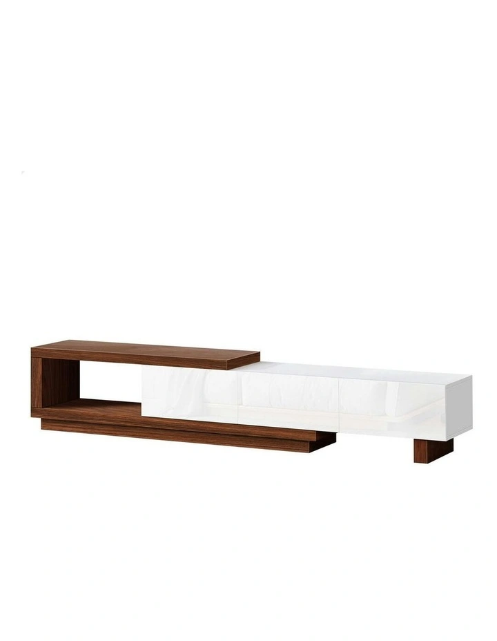 Extendable Entertainment Unit 190-280cm in Walnut/White image 1