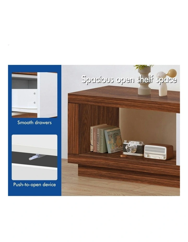 Extendable Entertainment Unit 190-280cm in Walnut/White image 4