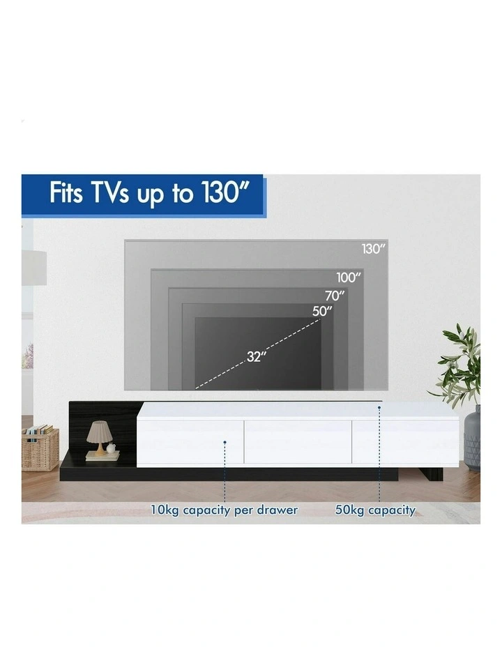 Extendable Entertainment Unit TV Cabinet 200-380cm in Multi image 6
