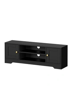 TV Cabinet Entertainment Unit Stand Hamptons 120cm in Black