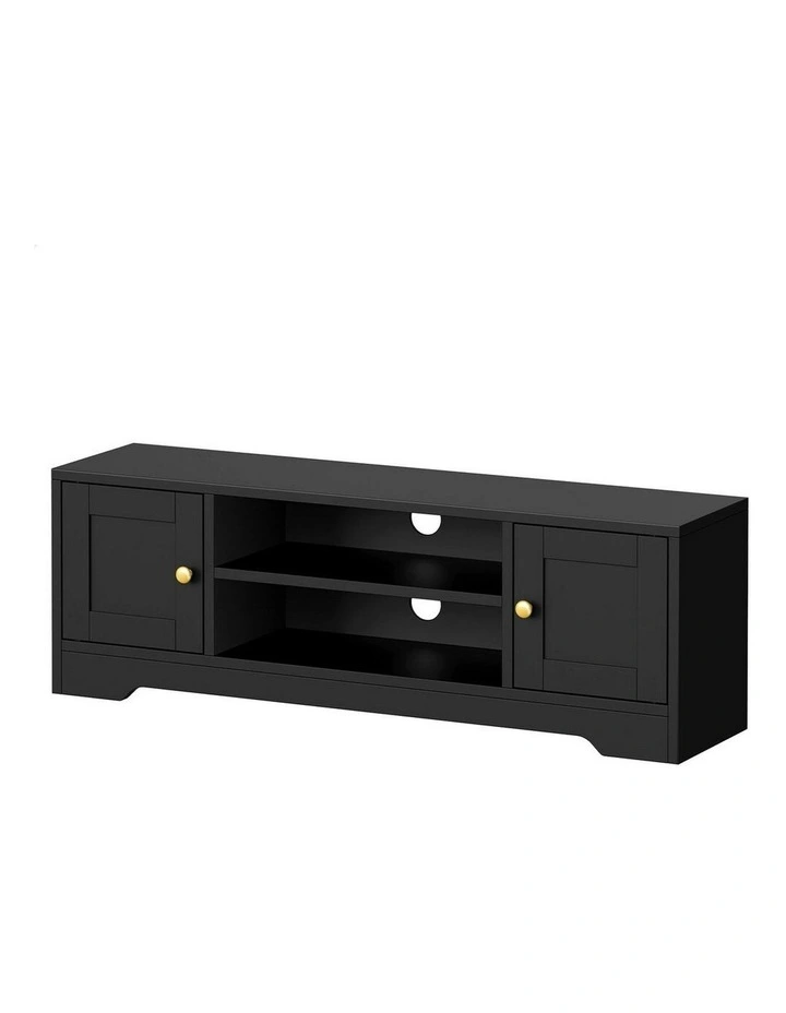 TV Cabinet Entertainment Unit Stand Hamptons 120cm in Black image 1